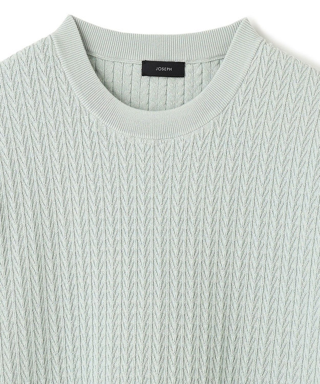 JOSEPH HOMME ドライコットンリンクス　半袖ニット スカイブルー系