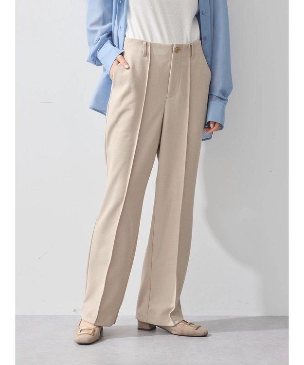 earth music&ecology センターシームパンツ Light Beige