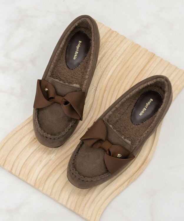 Bridget Birkin 【Bridget Birkin】グログランリボンモカシンシューズ ブラウンスウェード