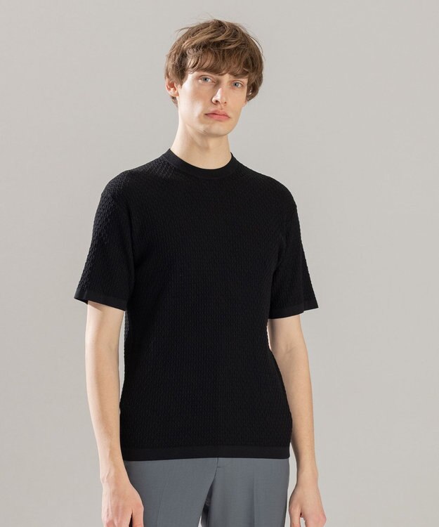 JOSEPH HOMME クールコットンリンクス ニット ブラック系