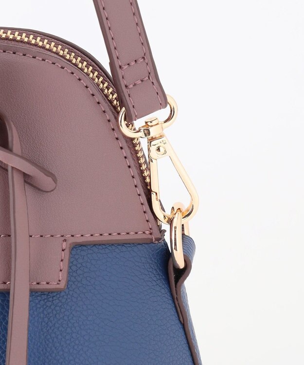 組曲 【ショルダーベルト付き】ボストンハンド バッグ ネイビー系1