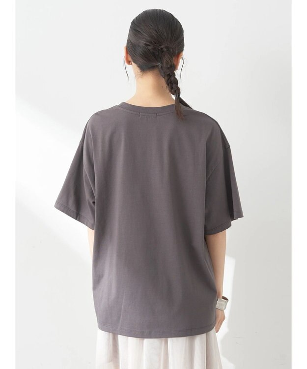 earth music&ecology ロゴソリッドＴシャツ Charcoal Gray