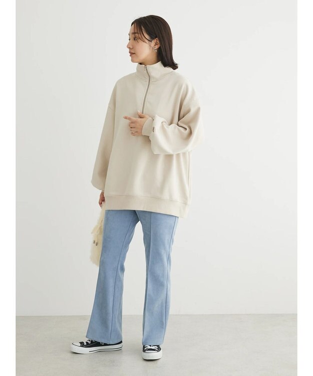 Green Parks ・ＳＵＧＡＲ　ＳＰＯＯＮ　ウラキモウハーフＺＩＰスウェット Ivory