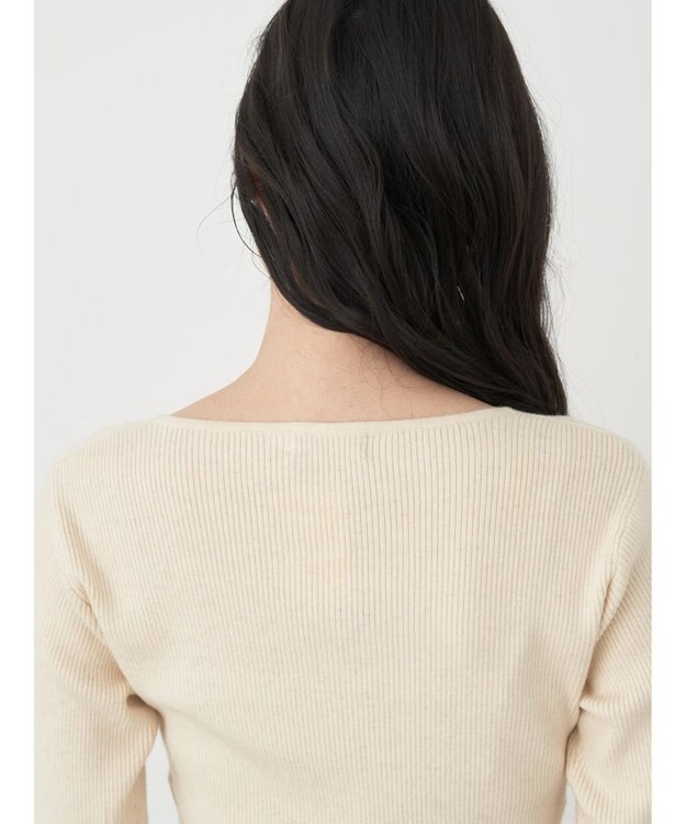 earth music&ecology ツイストリブラメニットプルオーバー Ivory