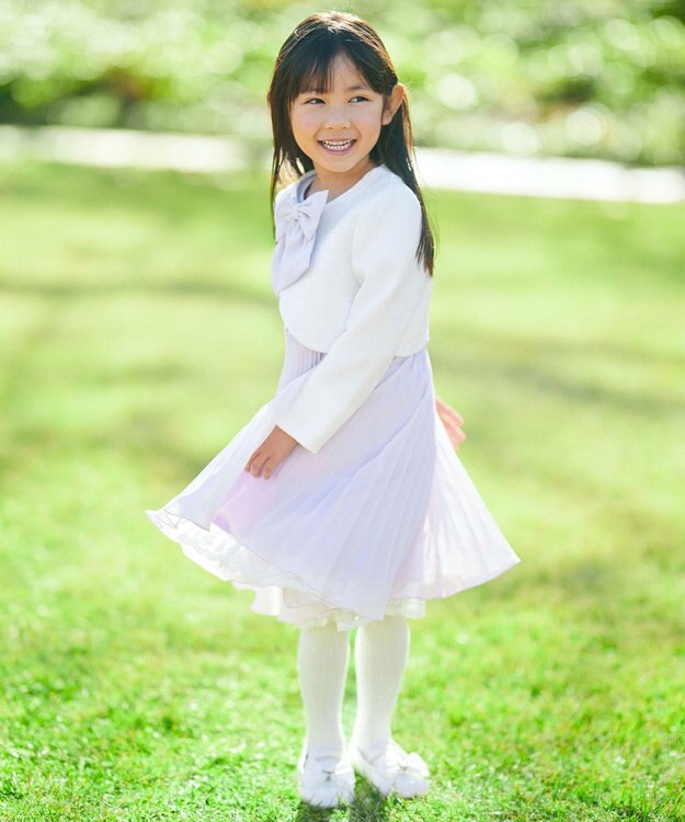 ANY KIDS シフォン プリーツ ワンピース ラベンダー