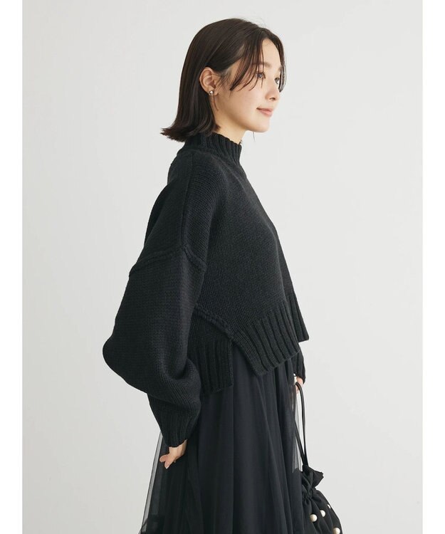 Green Parks ・ＳＵＧＡＲ　ＳＰＯＯＮ　ハイネックショートニット Black