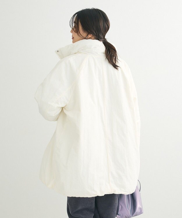 Green Parks シームレス中綿ドロストコート Off White