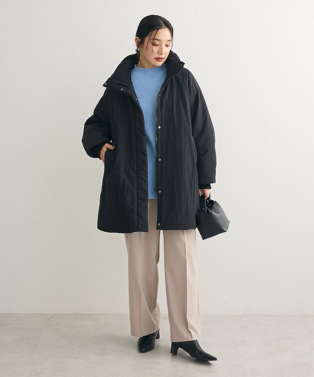 Green Parks シームレス中綿ドロストコート Black