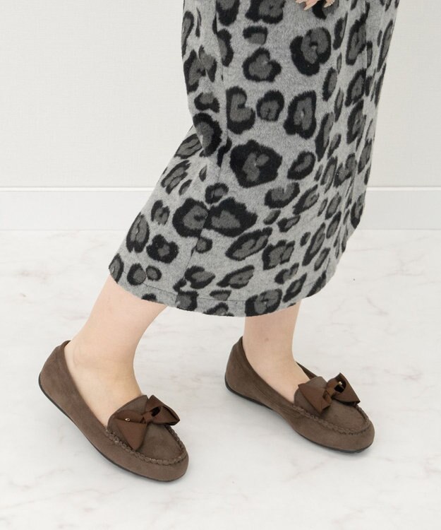 Bridget Birkin 【Bridget Birkin】グログランリボンモカシンシューズ ブラウンスウェード