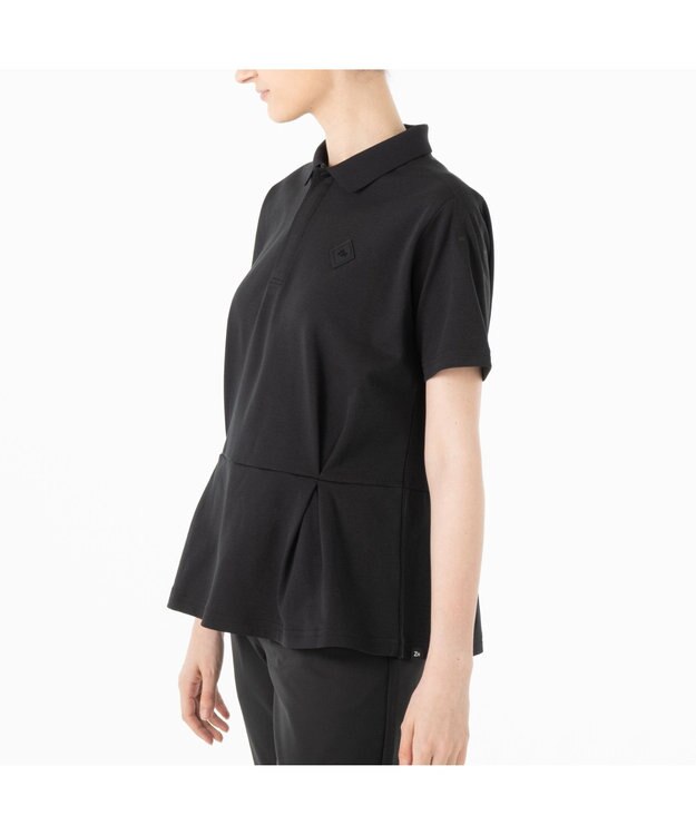 ZERO HALLIBURTON ペプラム風切替ポロシャツ ZHG-W4A 3 82874 ゴルフウェア ブラック
