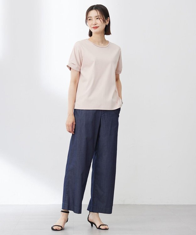 J.PRESS LADIES 【WEB限定カラーあり・洗える】コットンスムース ハシゴレース カットソー ピンク系