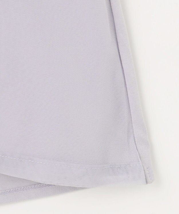 ANY チュールデザインフレンチスリーブTシャツ グレー