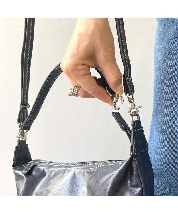 PELLE BORSA 2wayショルダー Alive アライブ 4438 ネイビー