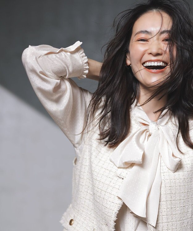 23区 S 【洗える】ドットドビーデシン ブラウス ベージュ系