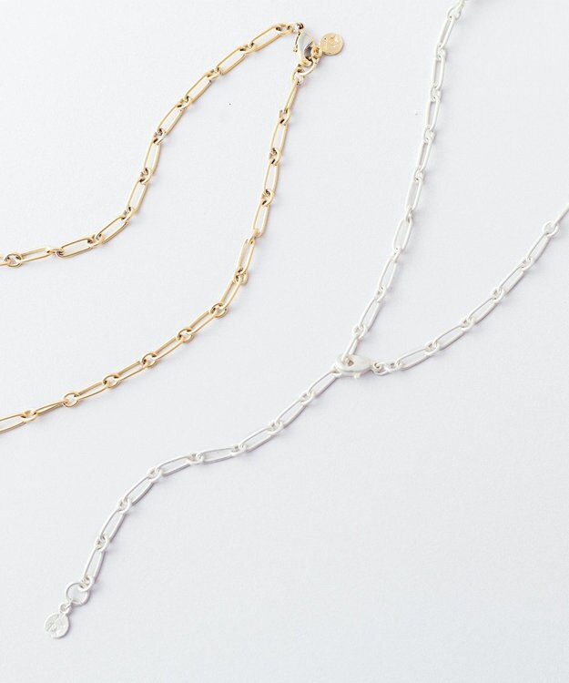 Pisceans コットンパール&フィガロチェーンネックレス マットゴールド