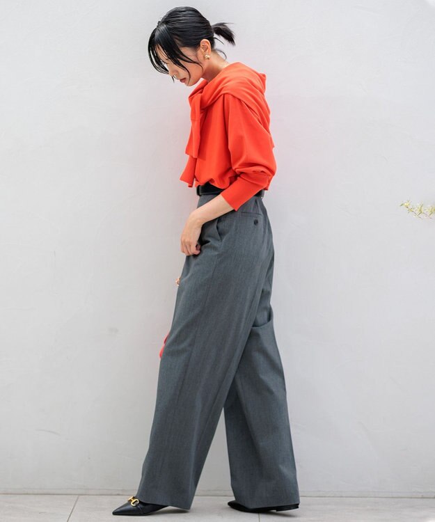 23区 【CLASSY.11月号掲載/洗える】ドライ2WAYストレッチ ワイドパンツ グレー系