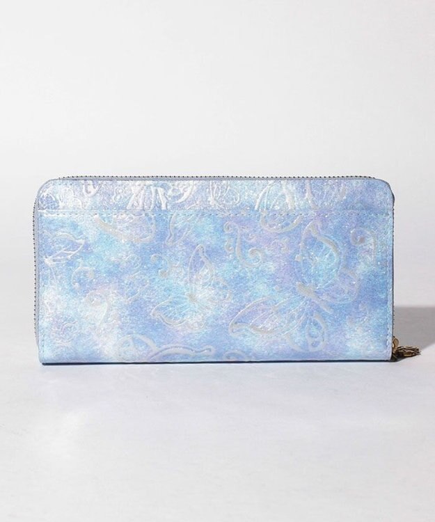 ANNA SUI パピヨン ラウンド長財布 ライトブルー