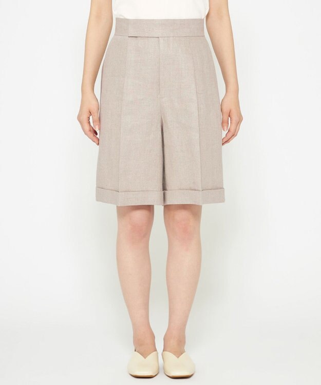 uncrave ヘリンボーン リネン ショートパンツ（uncrave WHITE） フラックスA