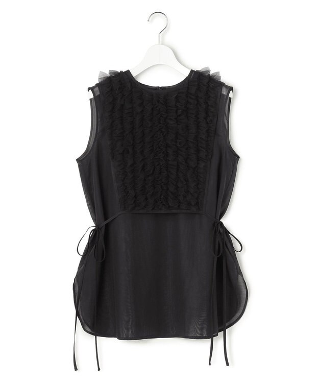 23区 【GOLD LABEL】コットンオーガンジー ジレコンビ ブラウス ブラック系