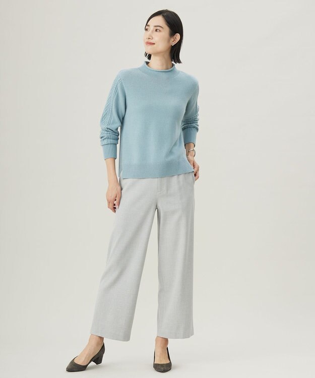 J.PRESS LADIES L 【洗える】CAT プルオーバー ニット ミントブルー系