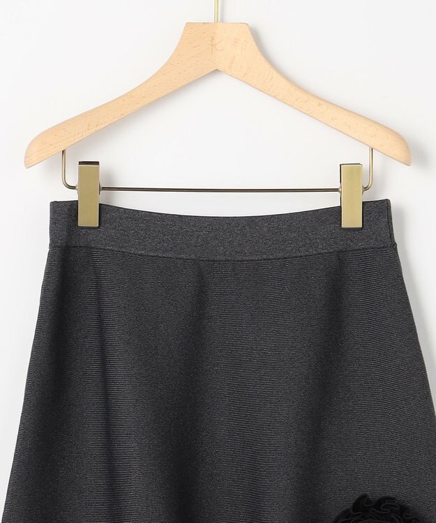 組曲 S 【組曲×setsuko sagittaire】ボンボンフラワーニット スカート グレー系