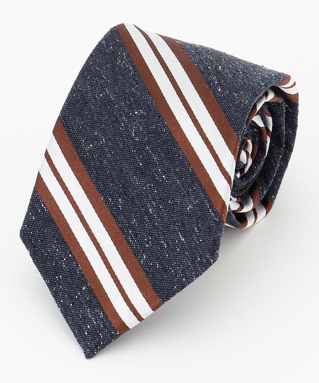 J.PRESS MEN スパンシルク レジメンタル柄ネクタイ ネイビー系1