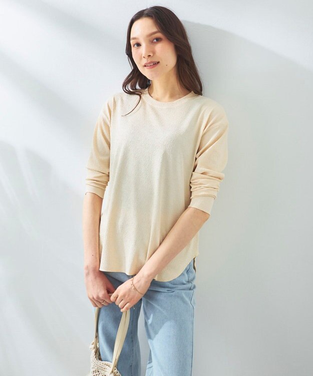 OP／FILA 【Ocean Pacific】シワ加工ラッシュガード付き タンキニデザイン水着4点セット アイボリー