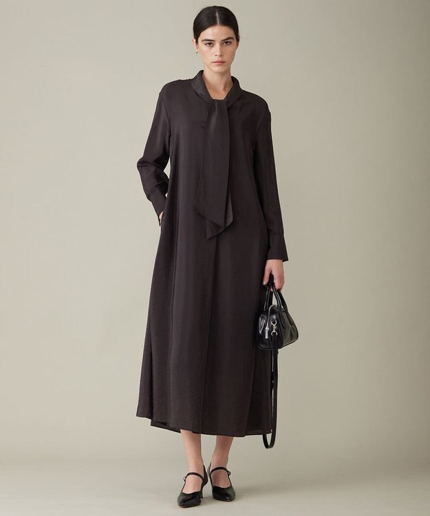 ICB キュプラシルキーオーガンジー ワンピース バーントブラウン系