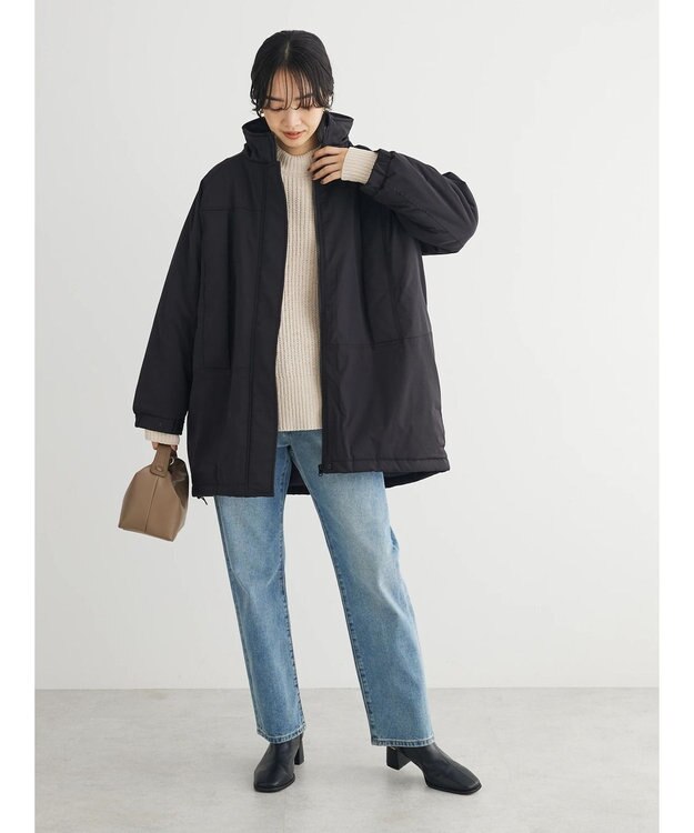 Green Parks あったか中綿コート Black