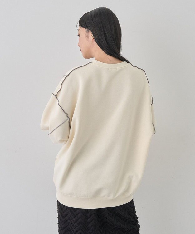 earth music&ecology 配色ルーズチュニック Ivory