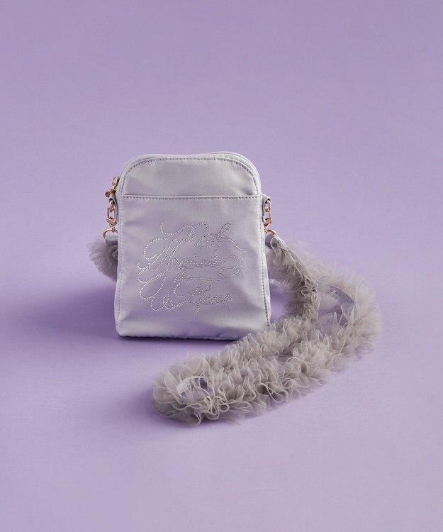 Maison de FLEUR EC限定チュールハンドルラインストーンショルダー Grayish Blue