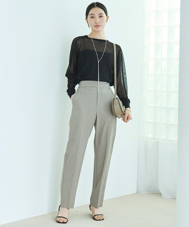 UNFILO マイビューティ テーパードパンツ ベージュ