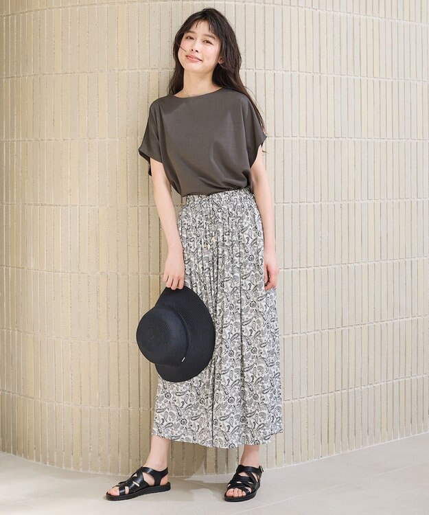 ANY 【ウエストゴム】リラックススカーチョ ペイズリー