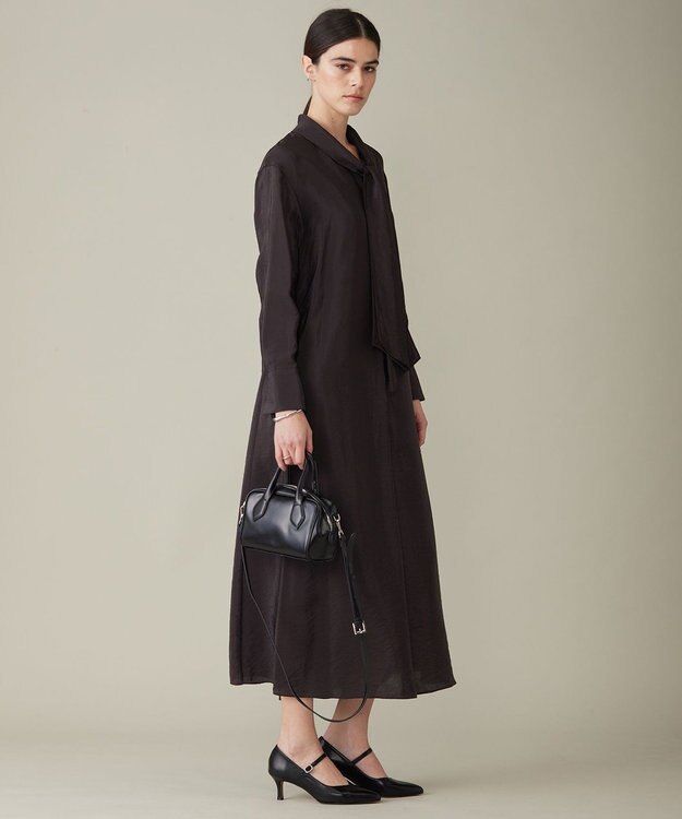 ICB キュプラシルキーオーガンジー ワンピース バーントブラウン系