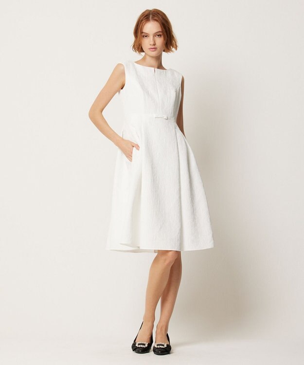 TOCCA 【WEB限定カラーあり】【消臭・洗える】RIBBON LABYRINTH JACQUARD ドレス 【WEB限定】オフ系