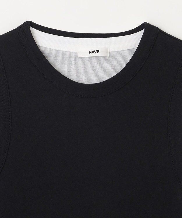 NAVE 【Nave・otona MUSE別注/洗える】レイヤードカットソー 2枚セット ブラック系