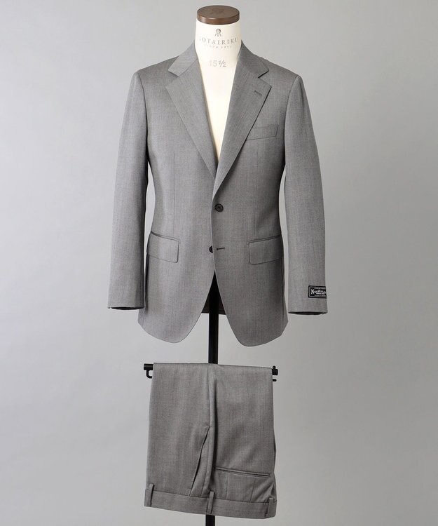 GOTAIRIKU 【御幸毛織】ニュージーランドメリノSuper120'sツイル スーツ グレー系1