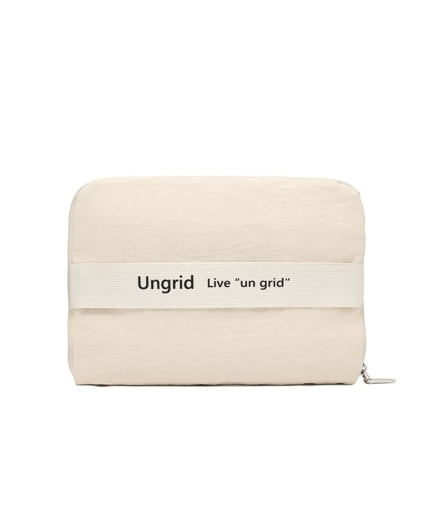 style code 【Ungrid/アングリッド】撥水軽量ソフトナイロン ロゴテープ折り畳みラージ　トラベルボストンバッグ(33L） アイボリー
