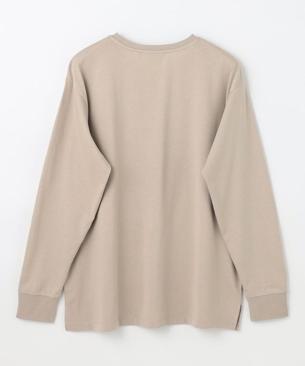 ANY L 【洗濯機可】チビロゴロングスリーブＴシャツ ベージュ