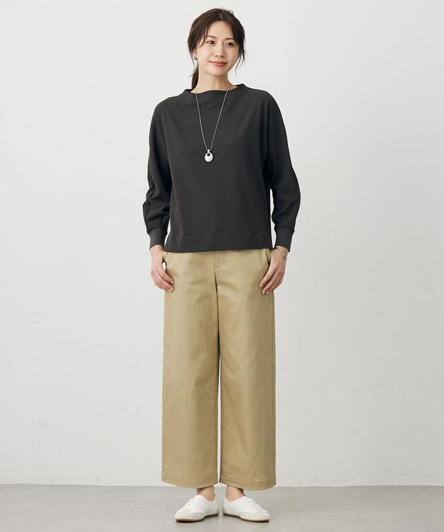 J.PRESS LADIES L 【WEB限定カラーあり】ハイパワーデニムツイル ワイドパンツ 【WEB限定】ベージュ系