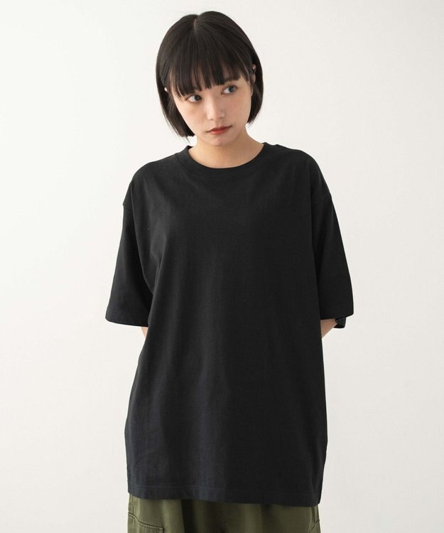 WEGO 【ユニセックス着用ITEM/MLサイズ展開/綿100%】リラックスフィットコットンT（SS） ブラック