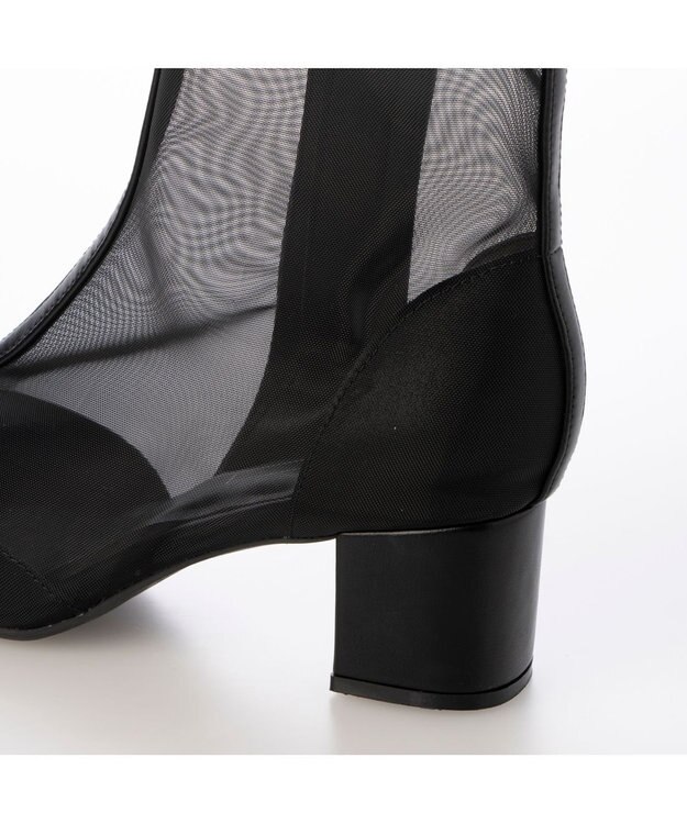 MODE ET JACOMO <noyau>ブロックヒールチュールブーツ ブラック