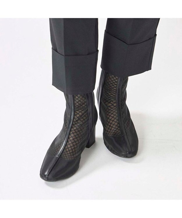 MODE ET JACOMO <noyau>ブロックヒールチュールブーツ ブラック