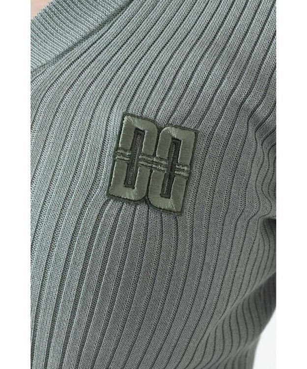 DAKS リブ編みVネックニット アイビーグリーン