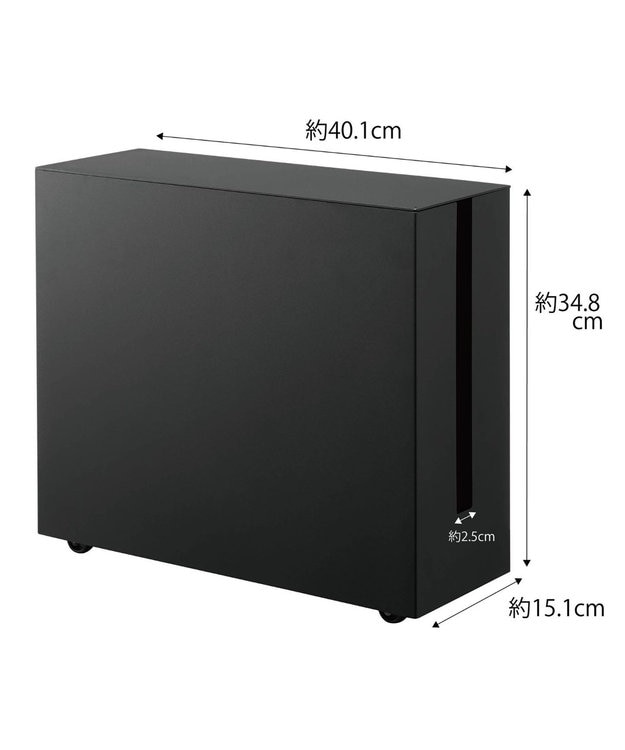 tower キャスター付きケーブル収納ラック タワー ブラック ブラック