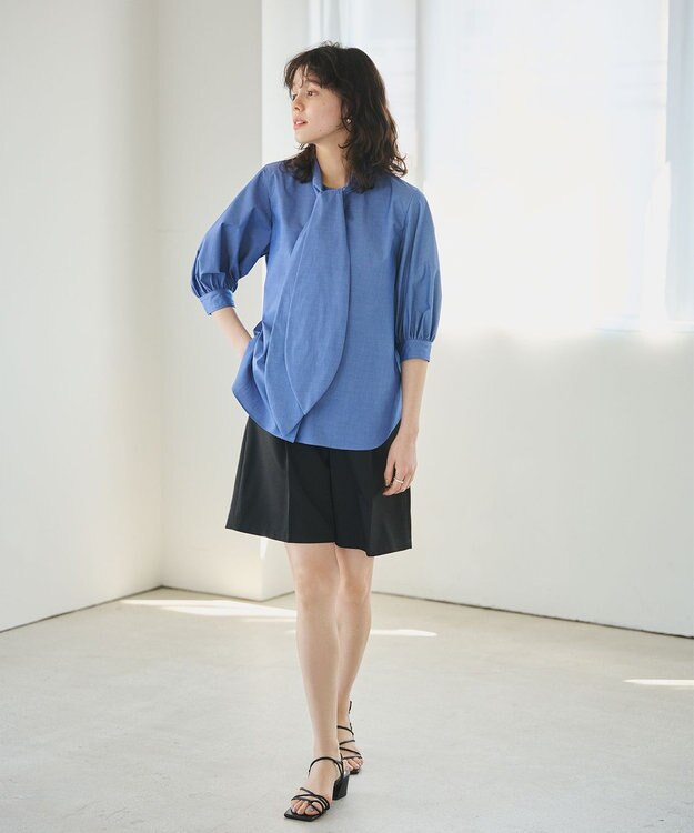 #Newans ストレートシルエットハーフパンツ ブラック