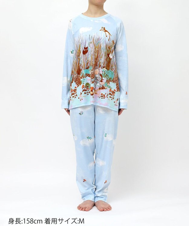 tsumori chisato SLEEP [ワコール リラックス&スリープ] ツモリチサト パジャマ 綿100％(本体) 長袖 長ズボン レディース UDX562 tsumori chisato SLEEP /ワコール サックス