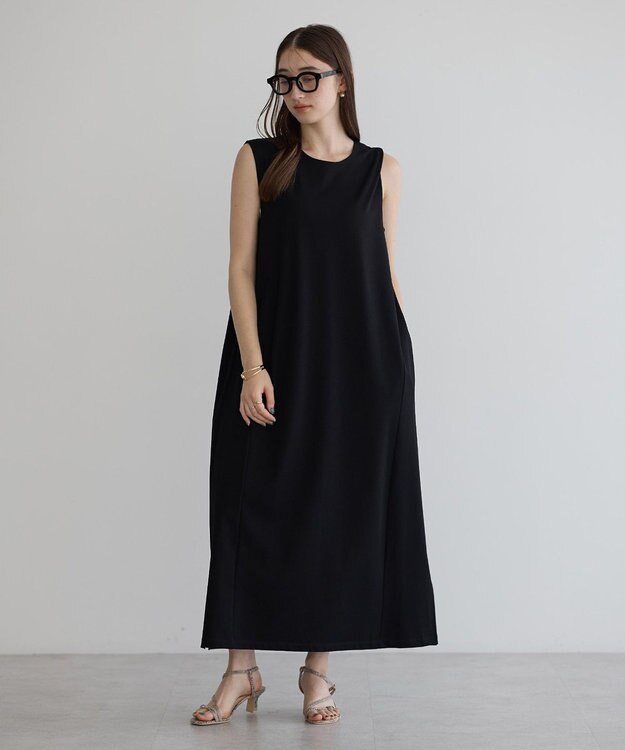 YECCA VECCA 2wayノースリーブカットワンピース Black