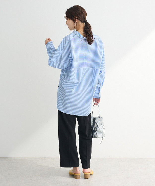 Green Parks イージーケアストライプシャツ Blue