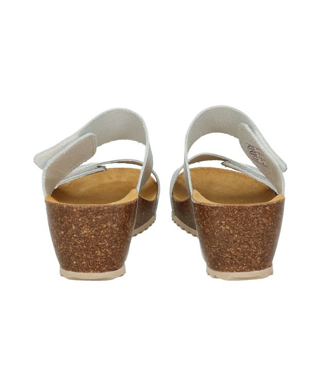 INTER-CHAUSSURES 【Marila】ダブルベルトフットベッドサンダル シルバー